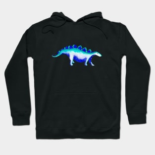 Blue Stegosaurus Dinosaur Watercolour Print for Kids Hoodie